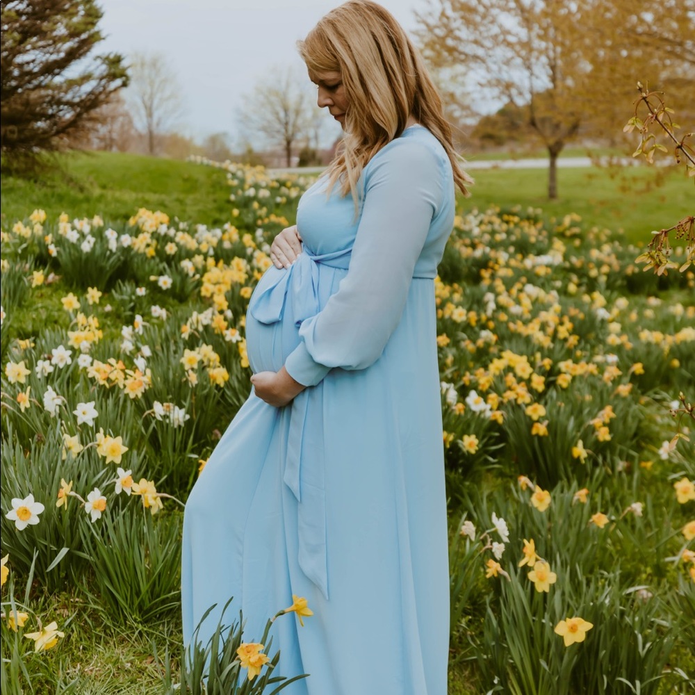 Pink blush maternity dress